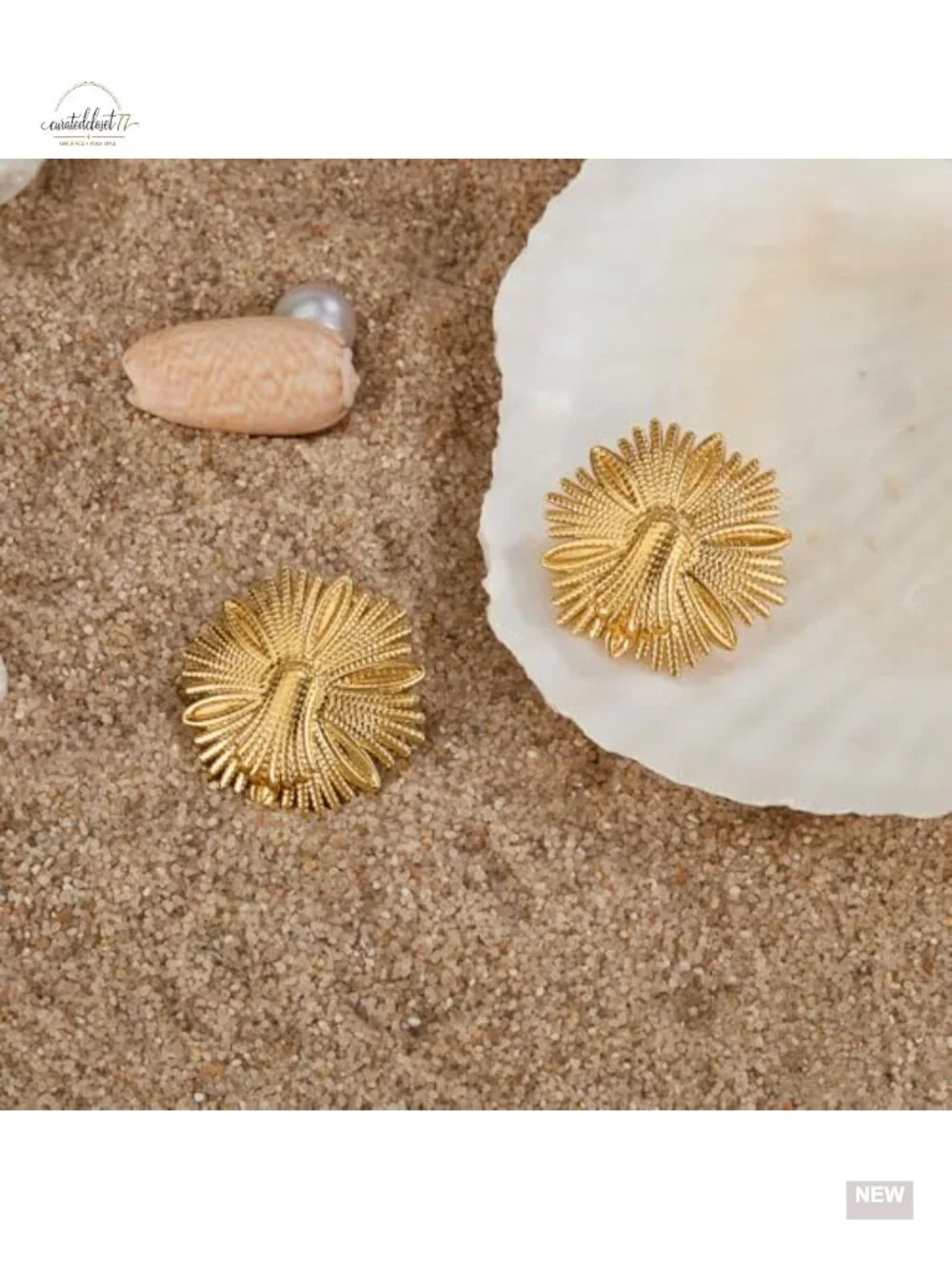 Geometric Irregular Gold Stainless Steel Stud Earrings Statement Chunky
